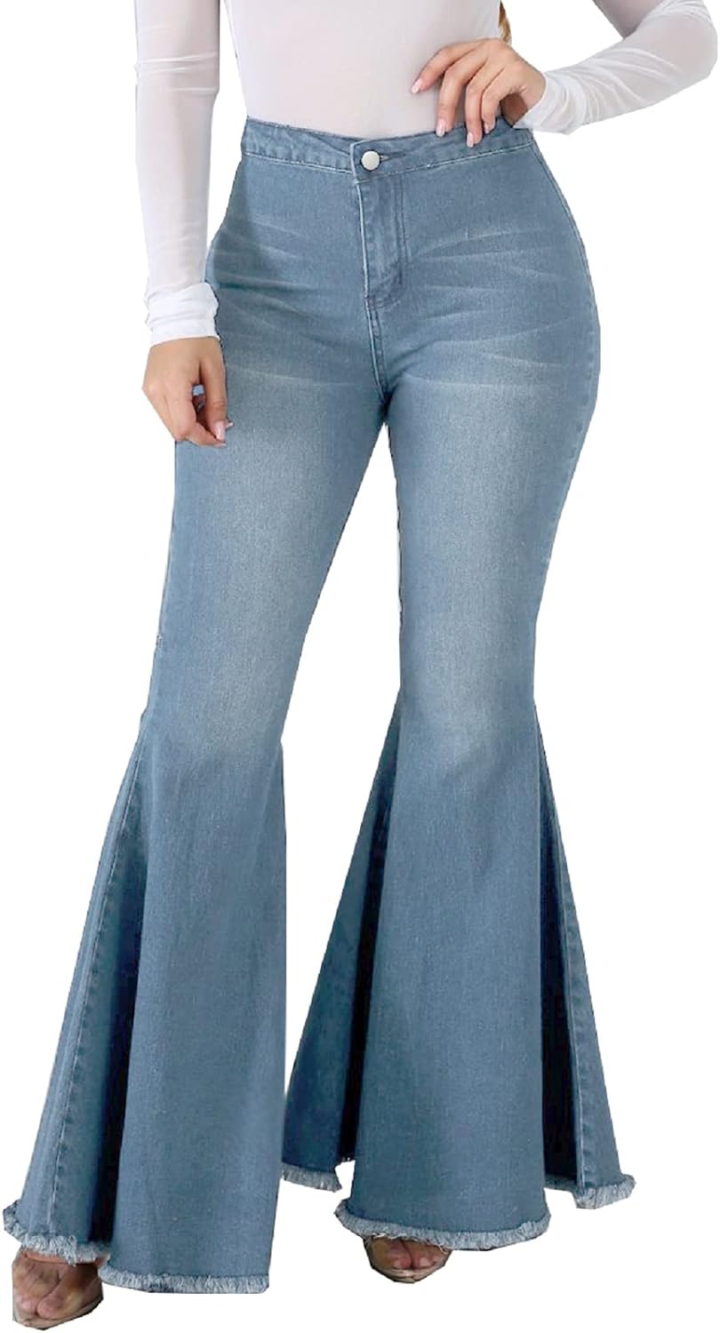 CuteCherry Bell Bottom Jeans for Women