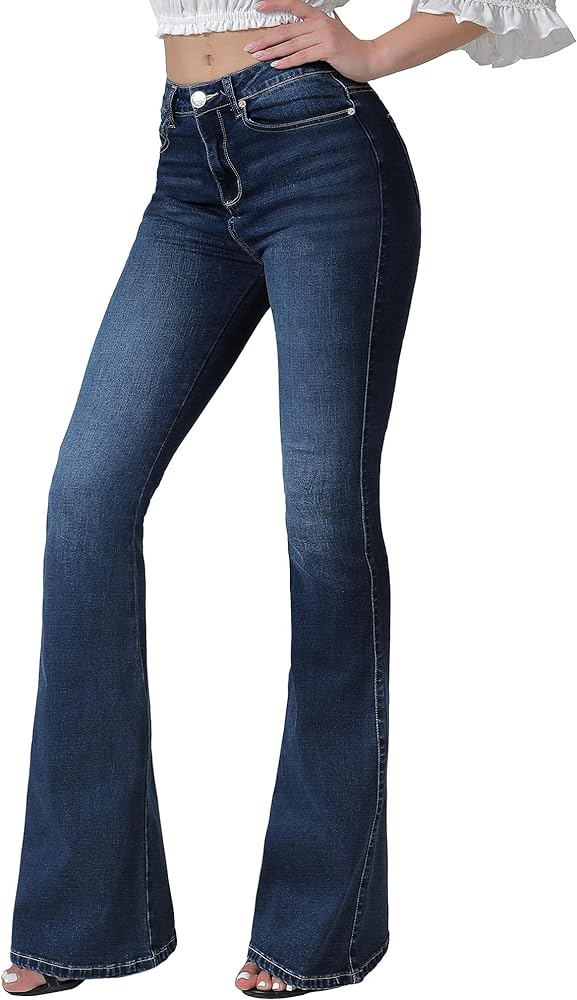 CuteCherry Bell Bottom Jeans for Women