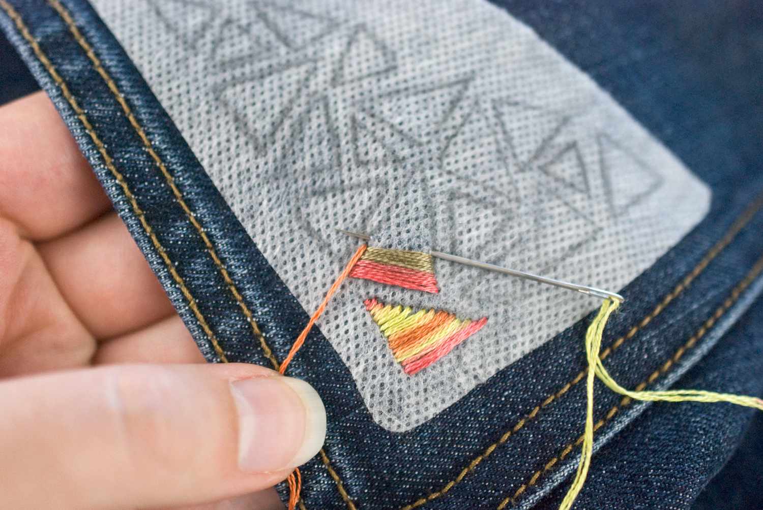 Can you embroider on jeans?