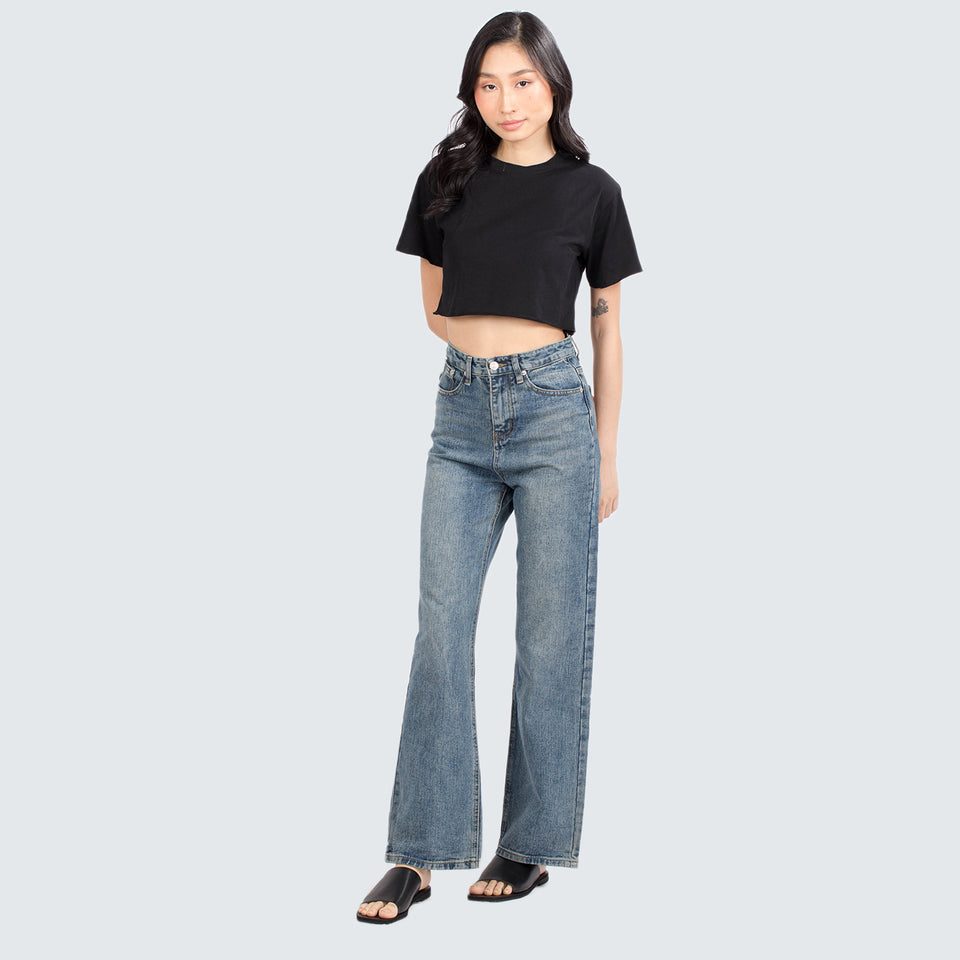 cropped flare jeans