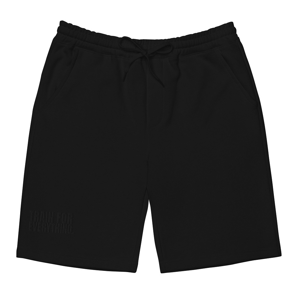 mens-fleece-shorts-black-front